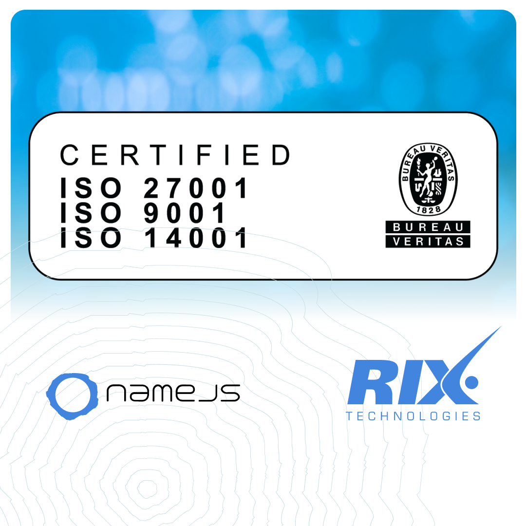 RIX Technologies Achieves ISO 27001, ISO 9001, and ISO 14001 Certification